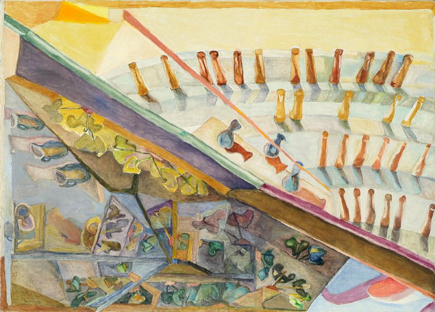 Josef Gabler, Horizont, 1985, Öl, Tusche auf Leinwand, 69 x 99 cm, Belvedere, Wien, Inv.-Nr. 72…