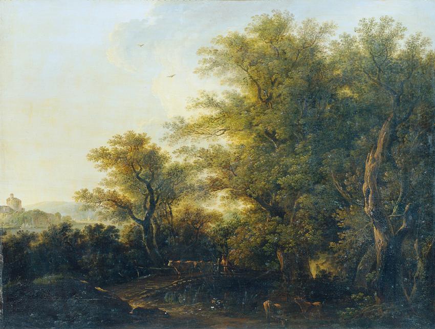 Johann Josef Schindler, Waldausgang, Öl auf Holz, 64,5 x 86,5 cm, Belvedere, Wien, Inv.-Nr. 777…