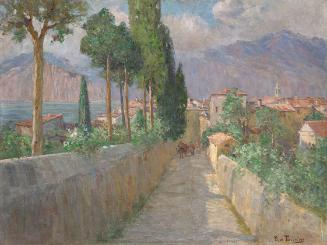 Berta von Tarnóczy-Sprinzenberg, Gässchen in Malcesine, um 1900/1905, Öl auf Leinwand, 53,2 × 7…