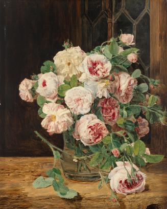 Ferdinand Georg Waldmüller, Rosenstrauß am Fenster, 1832, Öl auf Holz, 42 × 34 cm, Belvedere, W…