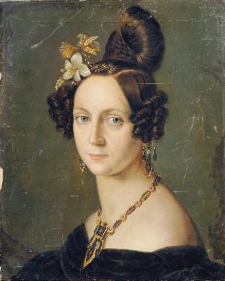 Unbekannter Künstler, Elisabeth Josefine Rizzi-Petke, um 1830, Öl auf Leinwand, 38,5 × 31 cm, B…