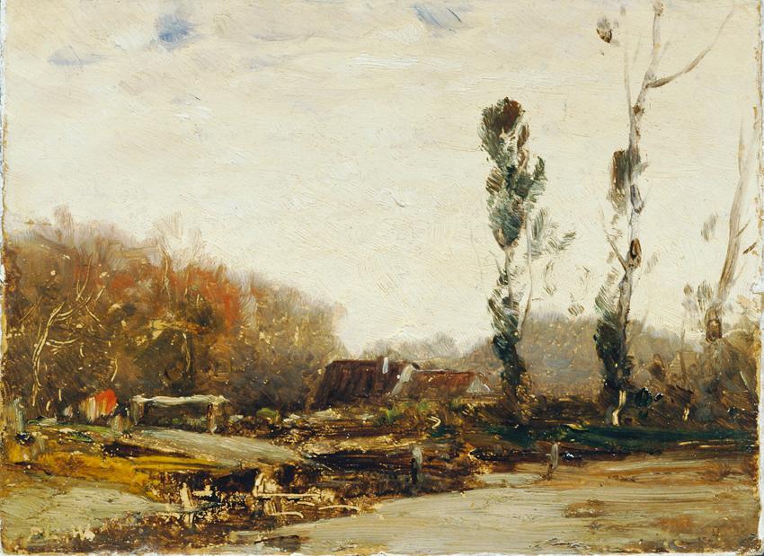 Ludwig Willroider, Landschaft bei Bernried, Öl auf Karton, 13,5 x 18,5 cm, Belvedere, Wien, Inv…