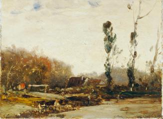 Ludwig Willroider, Landschaft bei Bernried, Öl auf Karton, 13,5 x 18,5 cm, Belvedere, Wien, Inv…