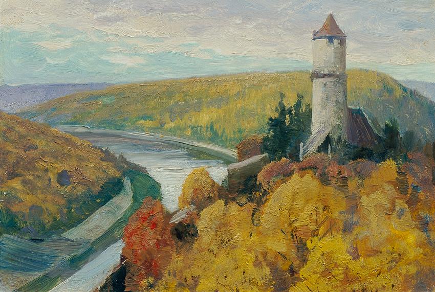 Ferdinand Engelmüller, Moldau (aus der Mappe „16 Ansichten tschechischer Landschaften 'Česka Kr…