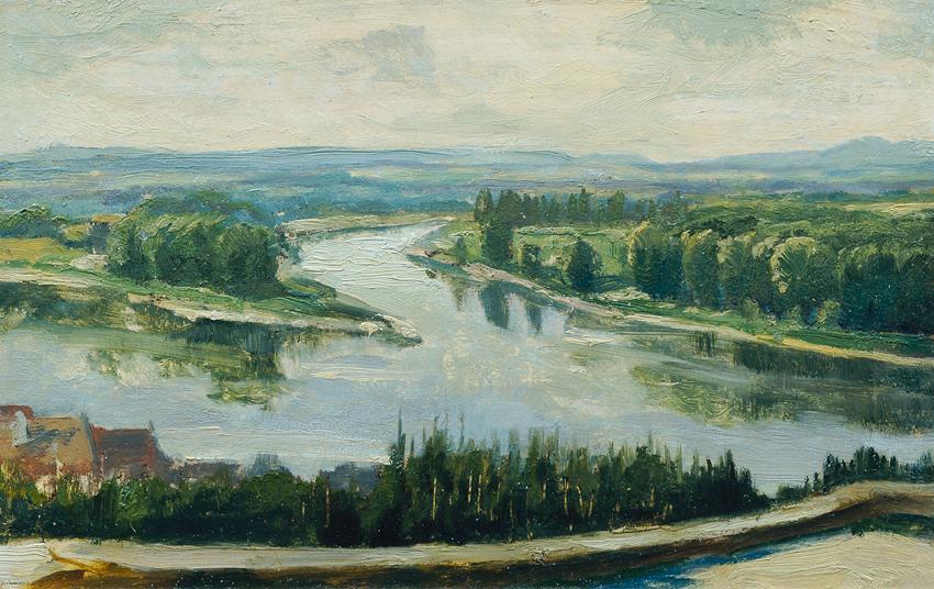 Ferdinand Engelmüller, Zusammenfluss von Moldau und Elbe (aus der Mappe „16 Ansichten tschechis ...