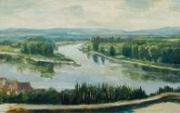 Ferdinand Engelmüller, Zusammenfluss von Moldau und Elbe (aus der Mappe „16 Ansichten tschechis…