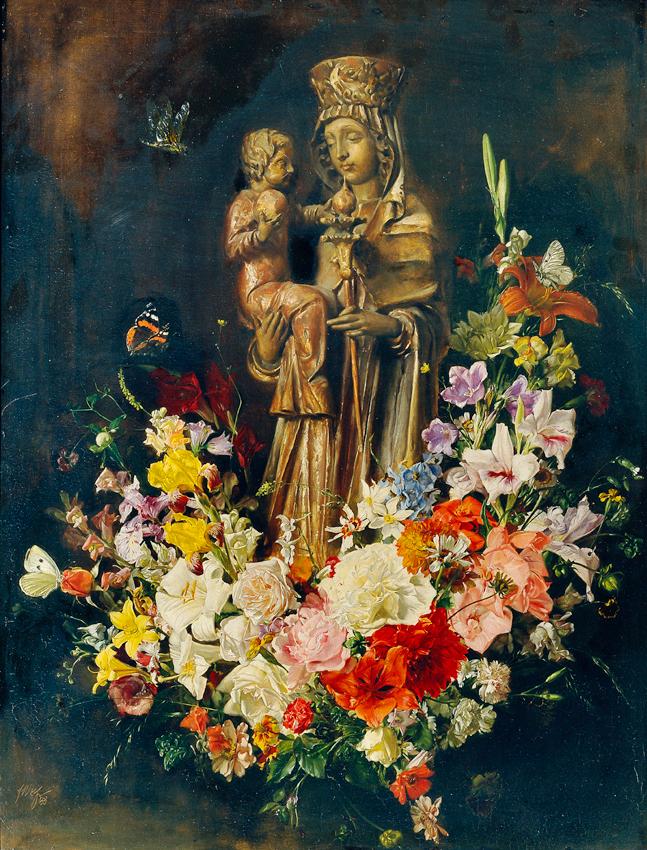 Franz Xaver Wolf, Die gotische Madonna, 1933, Öl auf Holz, 69,5 x 53 cm, Belvedere, Wien, Inv.-…