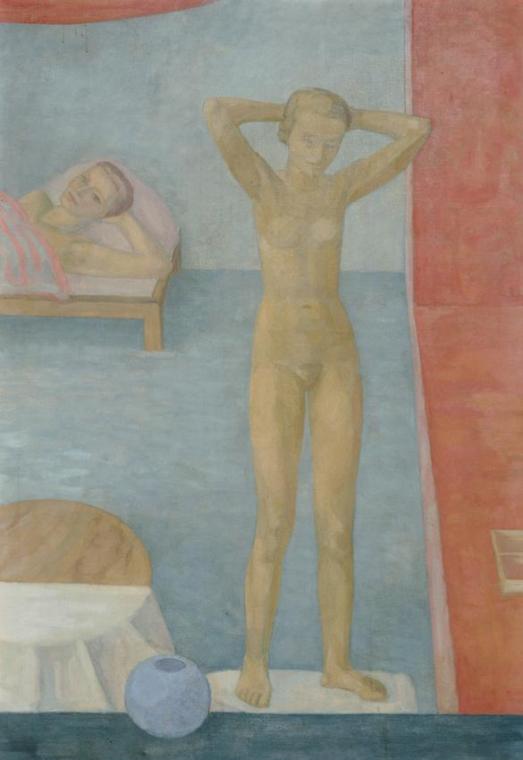 Walther Gamerith, Zwei Mädchen, vor 1935, Öl auf Leinwand, 156,5 x 108,5 cm, Belvedere, Wien, I…