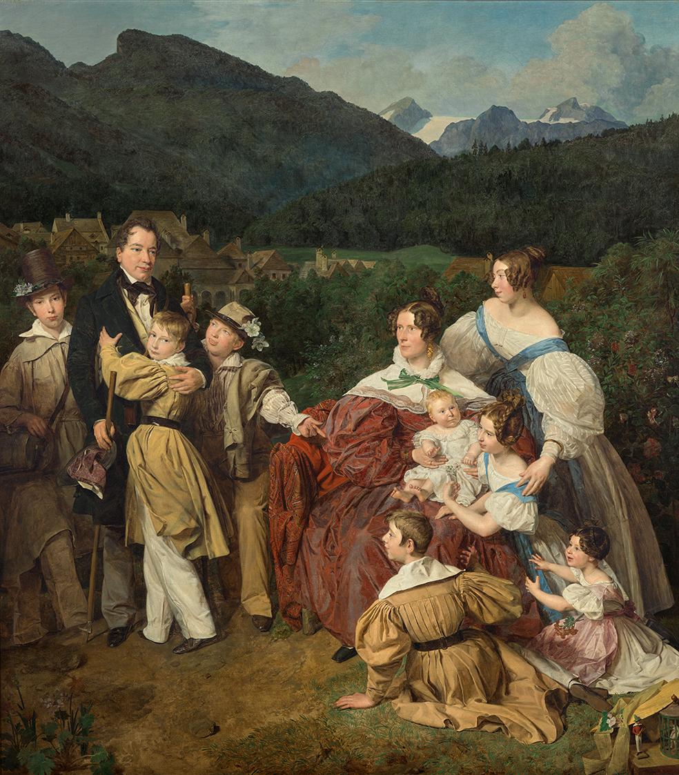 The Notary Dr. Josef August Eltz with his Wife Caroline (née Schaumburg) and their Eight Children in Ischl