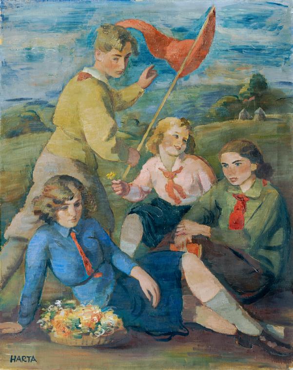 Felix Albrecht Harta, Die vier Steinitz Kinder, um 1930, Öl auf Leinwand, 92,5 x 73 cm, Belvede…