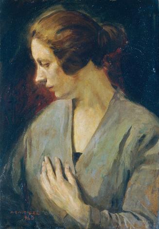 August Eduard Wenzel, Anna Wenzel, 1925, Öl auf Karton, 62 x 44 cm, Belvedere, Wien, Inv.-Nr. 6…