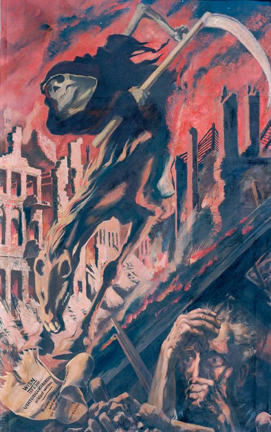 Ludwig Gruber, April 1945. Wien ist zum Verteidigungsbereich erklärt worden, 1945, Öl auf Leinw…