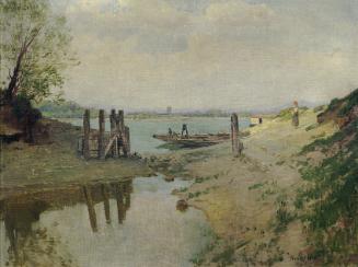 Franz Horst, An der Donau bei Greifenstein, undatiert, Öl auf Leinwand auf Hartfaserplatte, 41,…