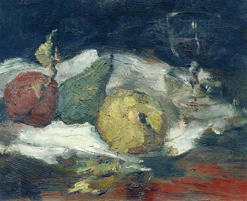 Alfred Buchta, Stillleben mit Birnen, undatiert, Öl auf Karton, 31 × 38 cm, Belvedere, Wien, In…