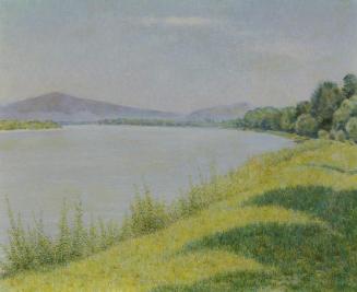 Ferdinand Kitt, Flußlandschaft, 1921, Öl auf Sperrholz, 36,5 x 46 cm, Belvedere, Wien, Inv.-Nr.…