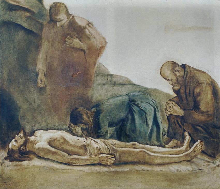 August Eduard Wenzel, Grablegung Christi, 1922, Öl auf Leinwand, 148 x 171 cm, Belvedere, Wien,…