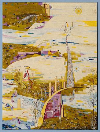 Olga-Maria Rubin-Beaufils, Omega, 1970er-Jahre, Seidenstickerei, 103 x 76,7 cm, Belvedere, Wien…