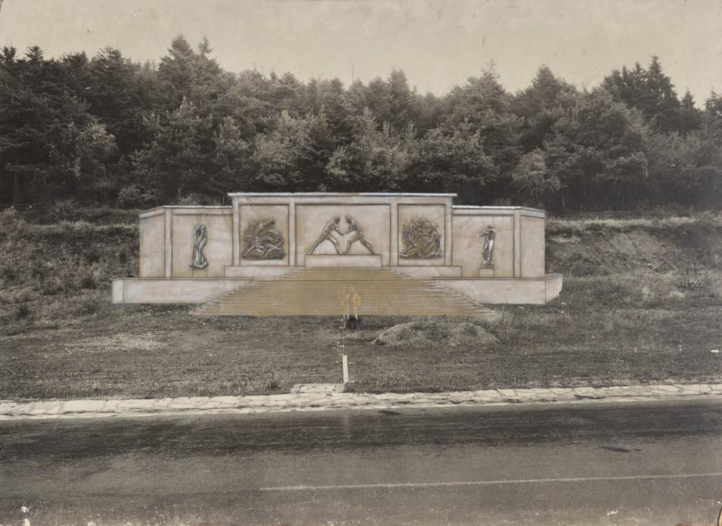 Entwurf für ein Straßenbaudenkmal der Nord-Süd-Verbindung im Burgenland.  Alternativentwurf