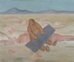 Albert Reuss, Workman in a Landscape, 1972, Öl auf Leinwand, 63,5 × 76 cm, Artothek des Bundes,…