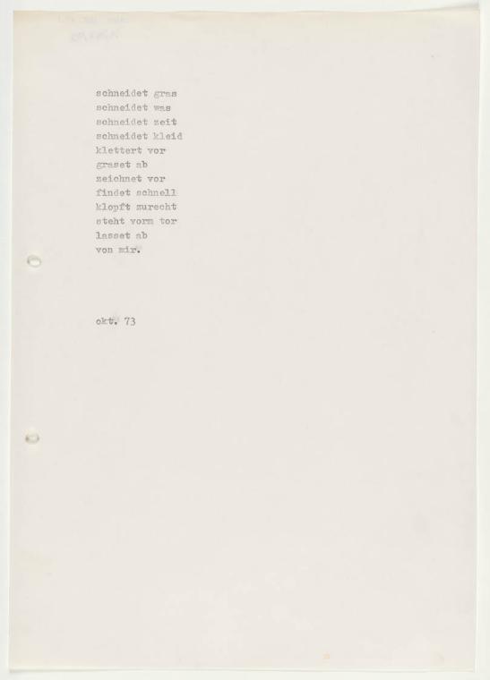 schneidet gras, 1973
Gedicht
WVZNr. V.E. 1165_AP_1