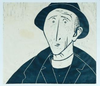 Werner Berg, Alter Landpfarrer, 1954, Holzschnitt, Artothek des Bundes, Dauerleihgabe im Belved…