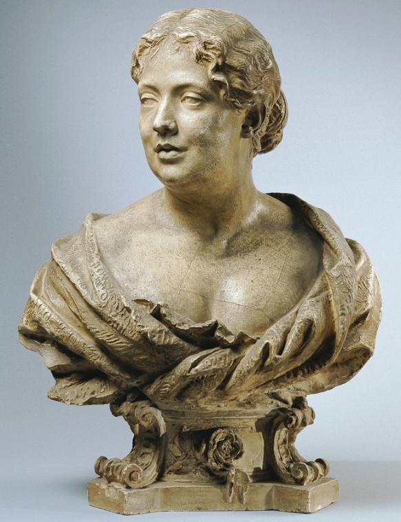 Reinhold Begas, Josefa Auguste Hopfen, 1877, Gipsabguss nach einer Marmorbüste, H: 69 cm, Belve…