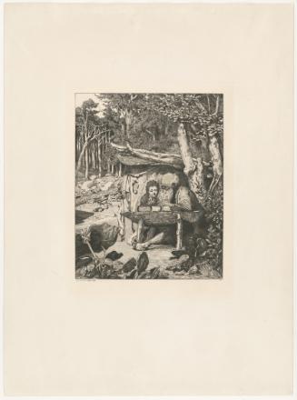 The image depicts a scene featuring two figures sitting at a table. One of the figures appears to be an older man, while the other figure represents a child. They are situated in a natural setting, surrounded by trees and a small body of water. The man and the child seem to be engaged in a conversation, looking at an object on the table. The architecture in the background appears to be a simple, rustic home or shelter.

[AI-generated with ChatGPT]