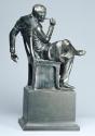 Philipp Theodor von Gosen, Heinrich Heine, 1902, Bronze, schwärzlich patiniert, H: 43 cm, Belve…