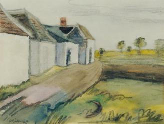 Franz von Zülow, Dorfrand, 1929, Aquarell auf Papier, 29 x 38,5 cm, Belvedere, Wien, Inv.-Nr. 9…