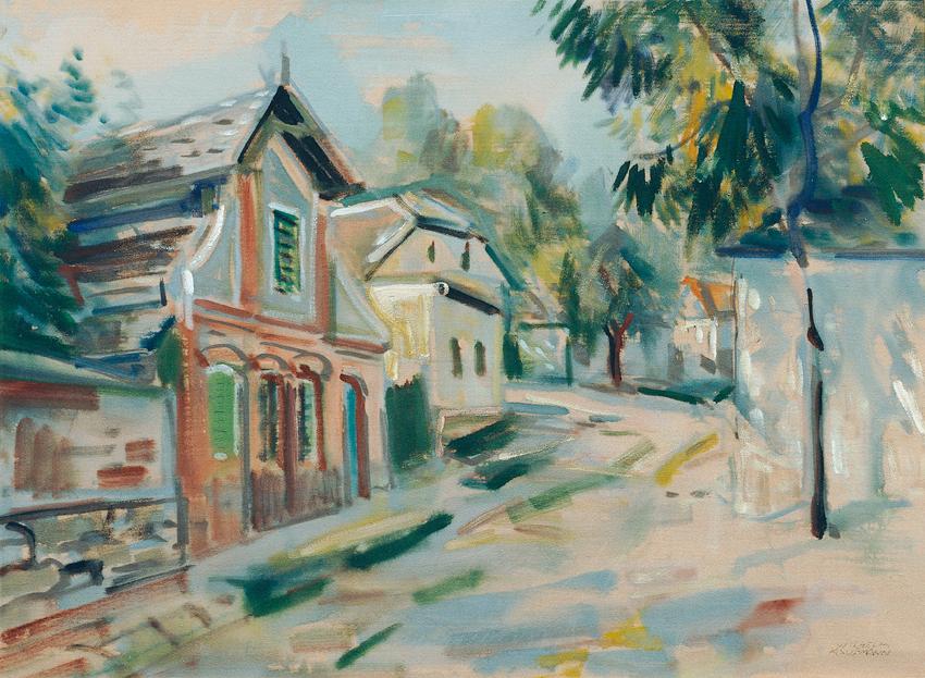 Wilhelm Kaufmann, Dorfstraße, Pastell auf Papier, 47 x 63,5 cm, Belvedere, Wien, Inv.-Nr. 9595