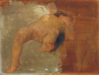 Gabriel Ferrier, Liegender Putto, 1891, Öl auf Holz, 26,3 x 35 cm, Belvedere, Wien, Inv.-Nr. 37…