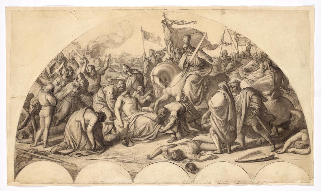 Rudolf I. von Habsburg an der Leiche Przemysl Ottokars II. von Böhmen