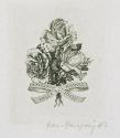 Hans Ranzoni, Exlibris Hilde und Hella Rudolf, 1984, Kupferstich, 7 × 5,8 cm, Belvedere, Wien, …