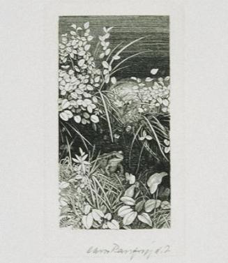 Hans Ranzoni, Frosch in der Höhle, 1982, Kupferstich auf Papier, 11,2 × 6,3 cm, Belvedere, Wien…