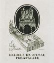 Hans Ranzoni, Exlibris Dr. Ottmar Premstaller, 1980, Kupferstich, 6 × 4,5 cm, Belvedere, Wien, …