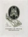 Hans Ranzoni, Exlibris Dr. Ottmar Premstaller, 1980, Kupferstich, 6 × 4,5 cm, Belvedere, Wien,  ...