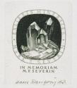 Hans Ranzoni, Exlibris In Memoriam M. F. Severin, 1988, Kupferstich, 5,9 × 4,7 cm, Belvedere, W…
