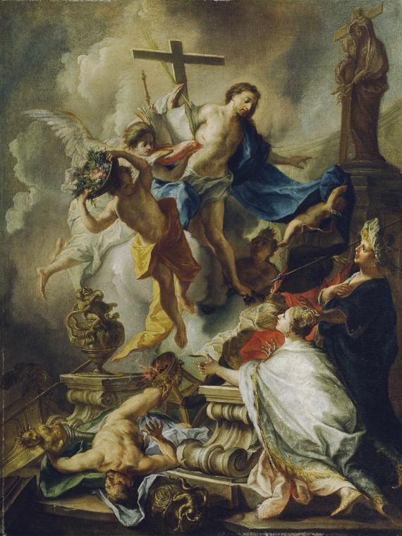 Johann Evangelist Holzer, Sieg des Christentums über das Heidentum, 1739, Öl auf Leinwand, 91 x…