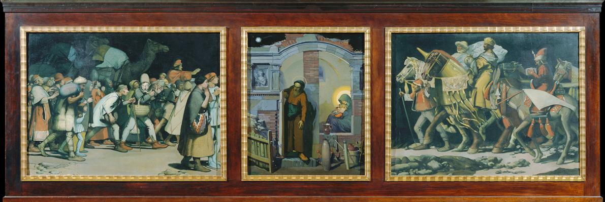 Anton Josef von Kenner, Weihnachtstriptychon, 1912, Öl auf Leinwand, Belvedere, Wien, Inv.-Nr. …