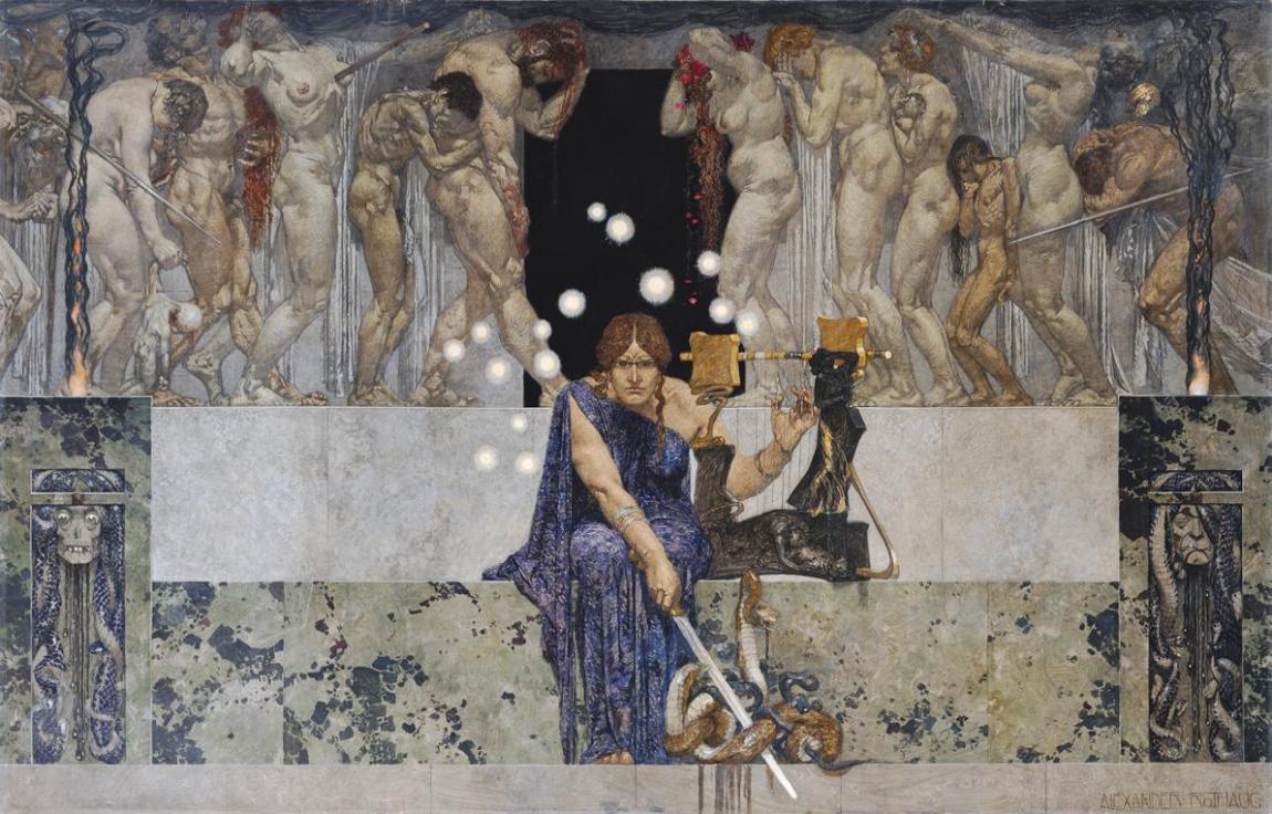 Alexander Rothaug, Melpomene, 1911, Öltempera auf Leinwand, ungerahmt: 201 × 313 × 4 cm, Belved…