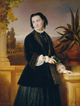 Eduard Ritter von Engerth, Auguste Engerth, die Gattin des Künstlers, 1851, Öl auf Leinwand, 14…