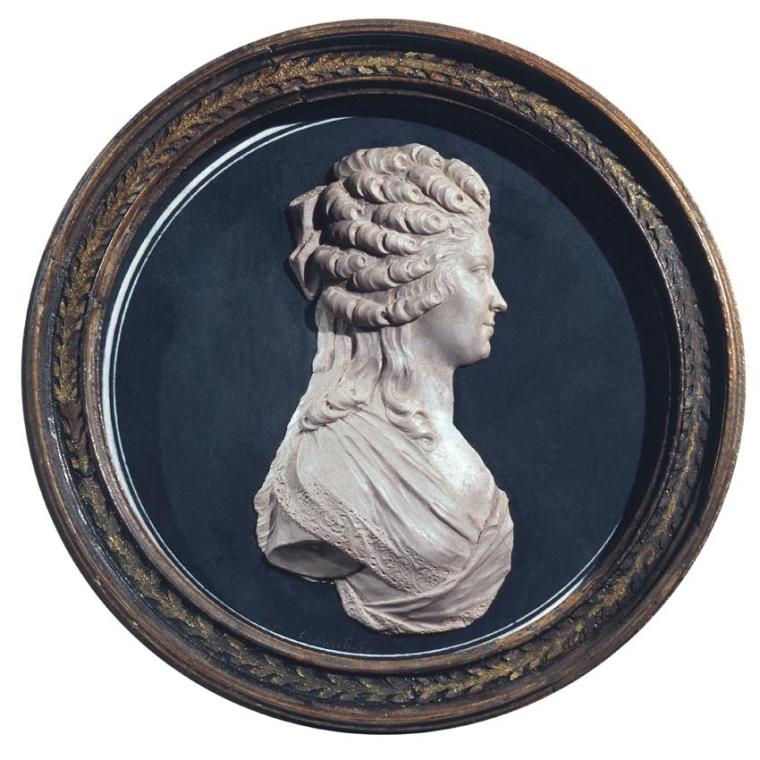 Leonhard Posch, Maria Rosa Hagenauer, geb. Barducci, um 1780, Hellrosa Wachsbossierung auf Schi…