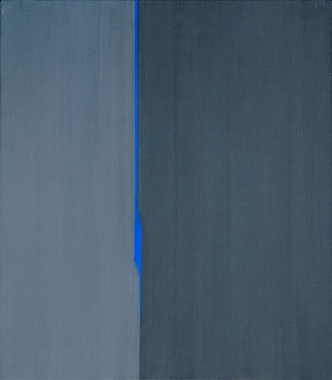 Eleonore Friedrich, Ohne Titel (Komposition in Schwarz), 1992, Mischtechnik auf Leinwand, 80 × …