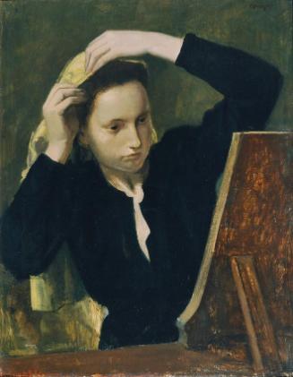 Rudolf Hermann Eisenmenger, Frau mit gelbem Kopftuch, 1943, Öl auf Holz, 72 x 57 cm, Belvedere,…