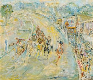 Rudolf Raimund Ballabene, Pferderennen, undatiert, Öl auf Leinwand, 70 x 80,5 cm, Artothek des …
