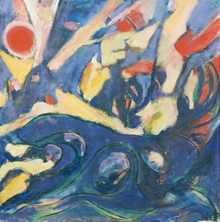 Robert Keil, Wellen, 1957, Öl auf Leinwand, 80 x 80 cm, Artothek des Bundes, Dauerleihgabe im B…