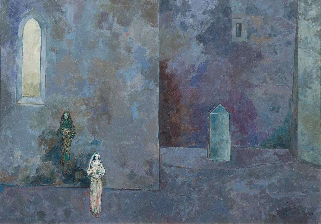 Maximilian Florian, Die Wand, 1978, Öl auf Leinwand, 120 x 170,5 cm, Artothek des Bundes, Dauer…