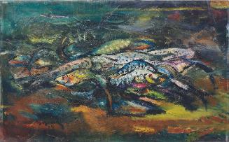 Hans Robert Pippal, Fischstillleben, 1948, Öl auf Leinwand, 53 x 84 cm, Belvedere, Wien, Inv.-N ...