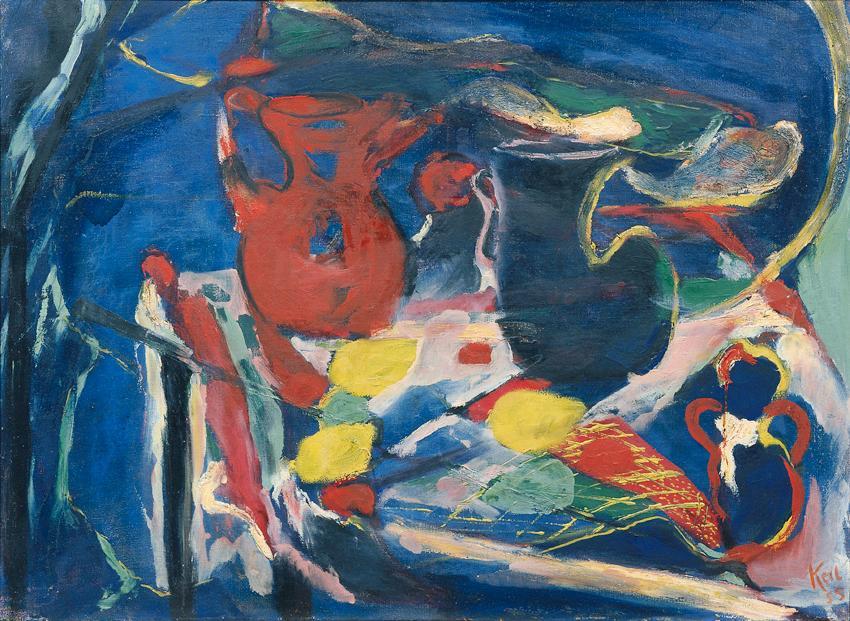 Robert Keil, Stillleben mit zwei Krügen, 1955, Öl auf Leinwand, 74 x 100 cm, Belvedere, Wien, I…