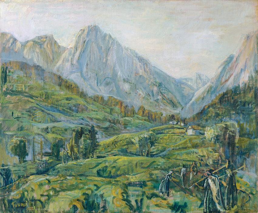 Lotte Frumi, Abendfriede, 1972, Öl auf Leinwand, 65,5 x 80 cm, Belvedere, Wien, Inv.-Nr. 6031